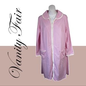 Vintage 60-70s Vanity Fair Zip Up Lounge Robe Ballet Pink M